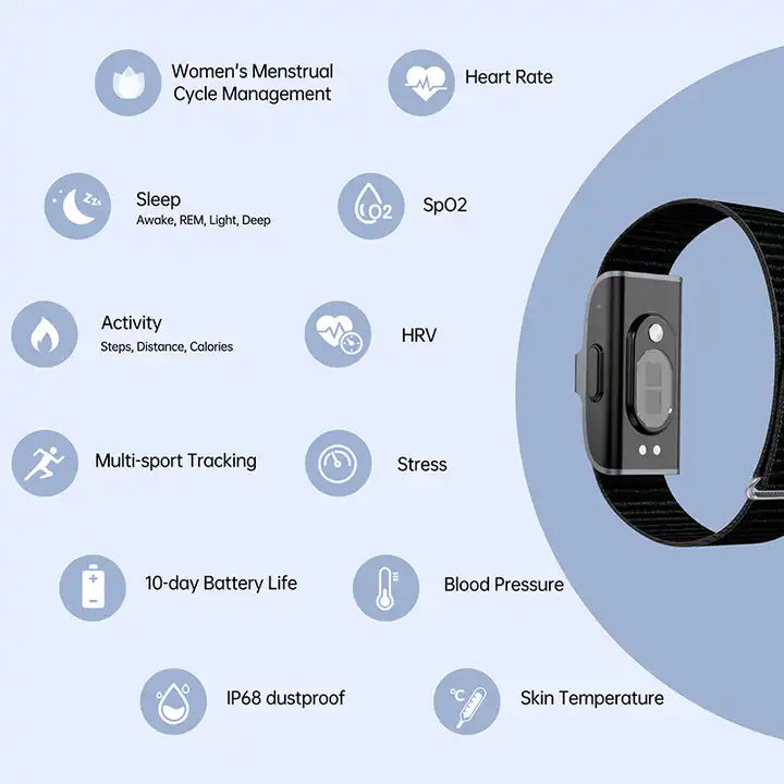Kalsten | LifeTrack Activity Band – Discreet Fitness Tracker with Heart Rate Monitor and Step Counter