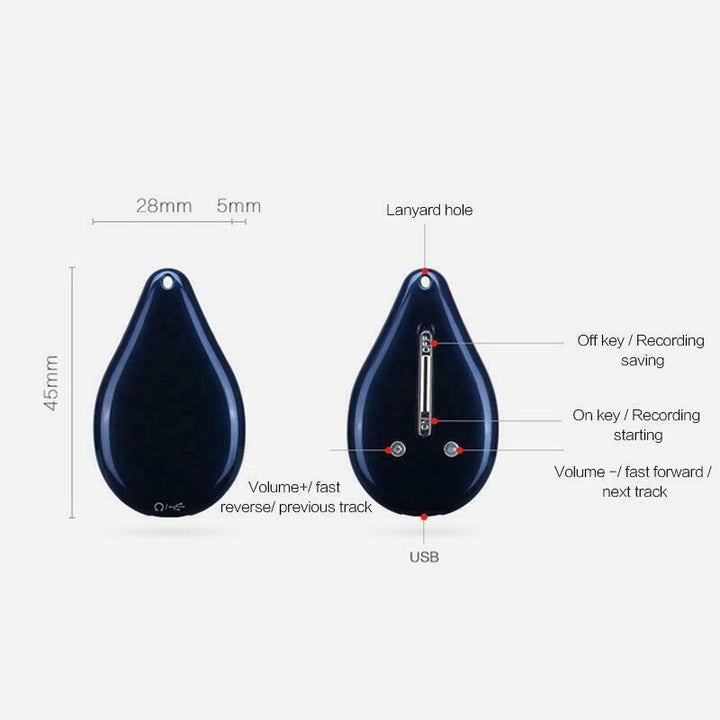 Kalsten | Keychain Voice Recorder – 100-Hour Memory, Portable & Discreet