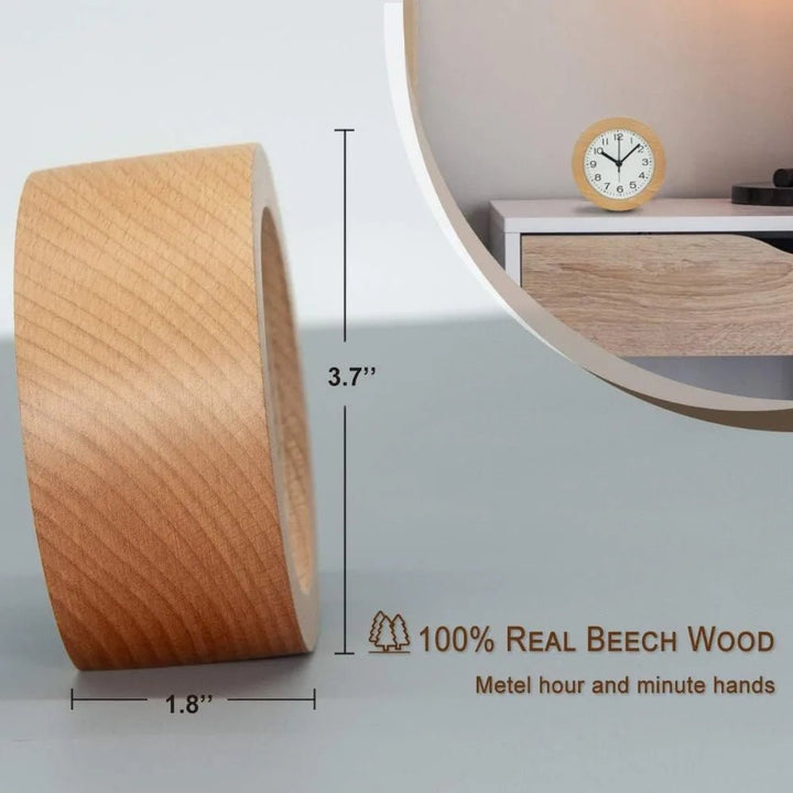 Kalsten | Silent Wooden Alarm Clock for Cozy Bedrooms