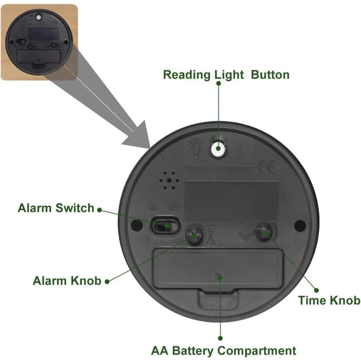 Kalsten | Silent Wooden Alarm Clock for Cozy Bedrooms