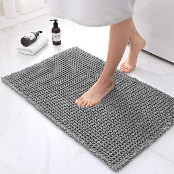 Waffle Bath Mat - Ultra-Absorbent, Soft, Machine Washable