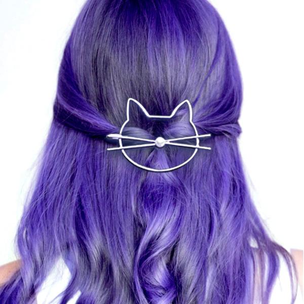 Whiskered Cat Pearl Hair Clip | Kalsten
