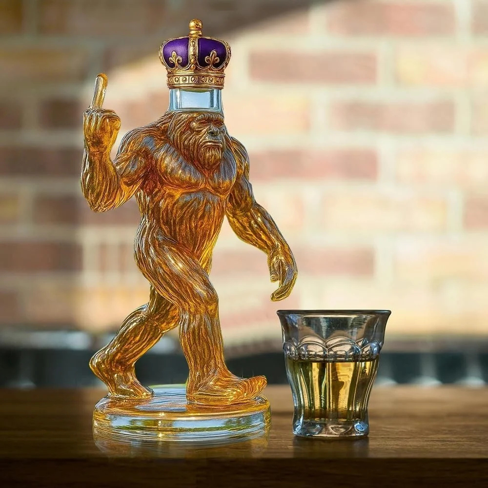Whiskey Decanter Funny Bigfoot Glass Bottle Noxord