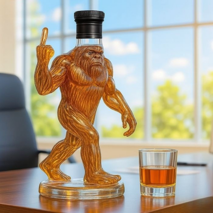 Whiskey Decanter Funny Bigfoot Glass Bottle Noxord