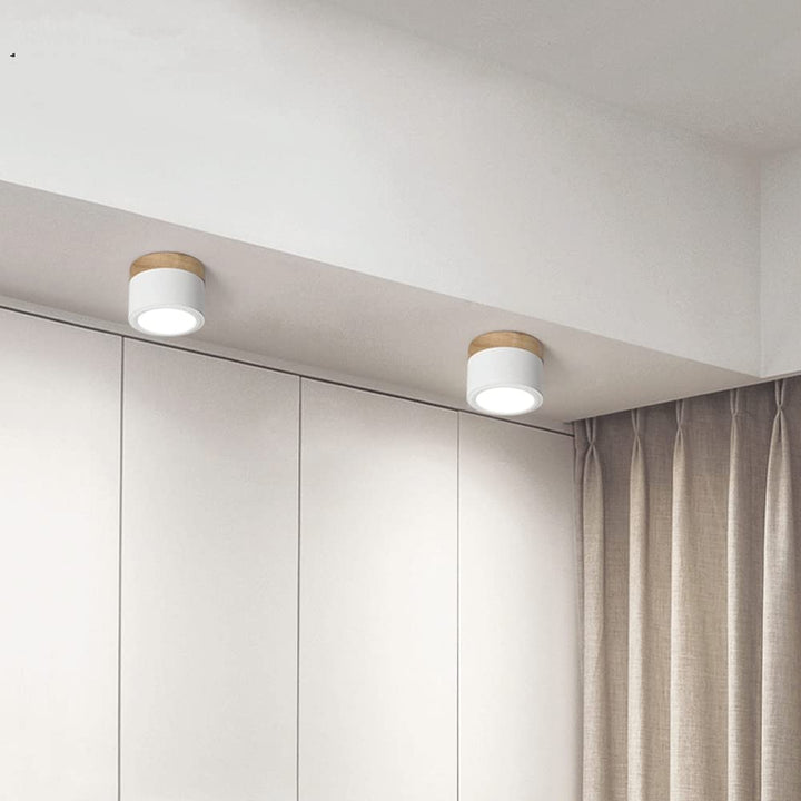 Pink Wood Flush Mount Ceiling Lamp Noxord