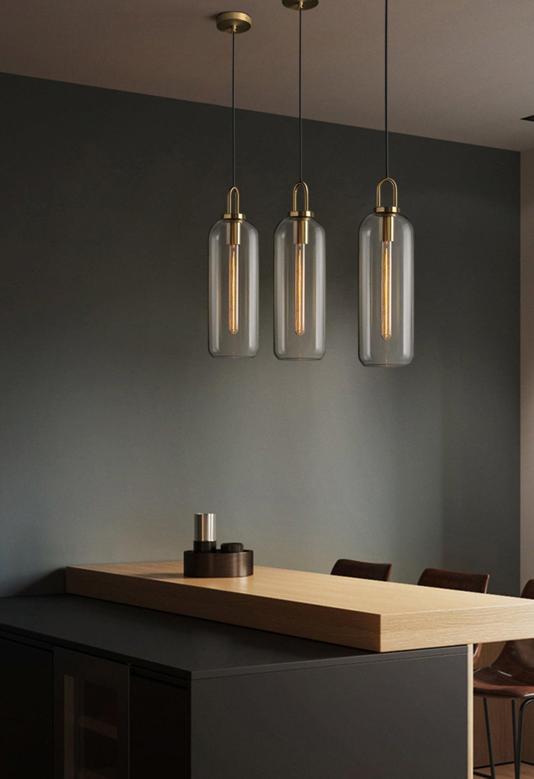Pendant Light Glass Metal 11.8 in Hanging Living Room Bedroom Ceiling Adjustable Modern Minimalist Lighting Fixture | Kalsten