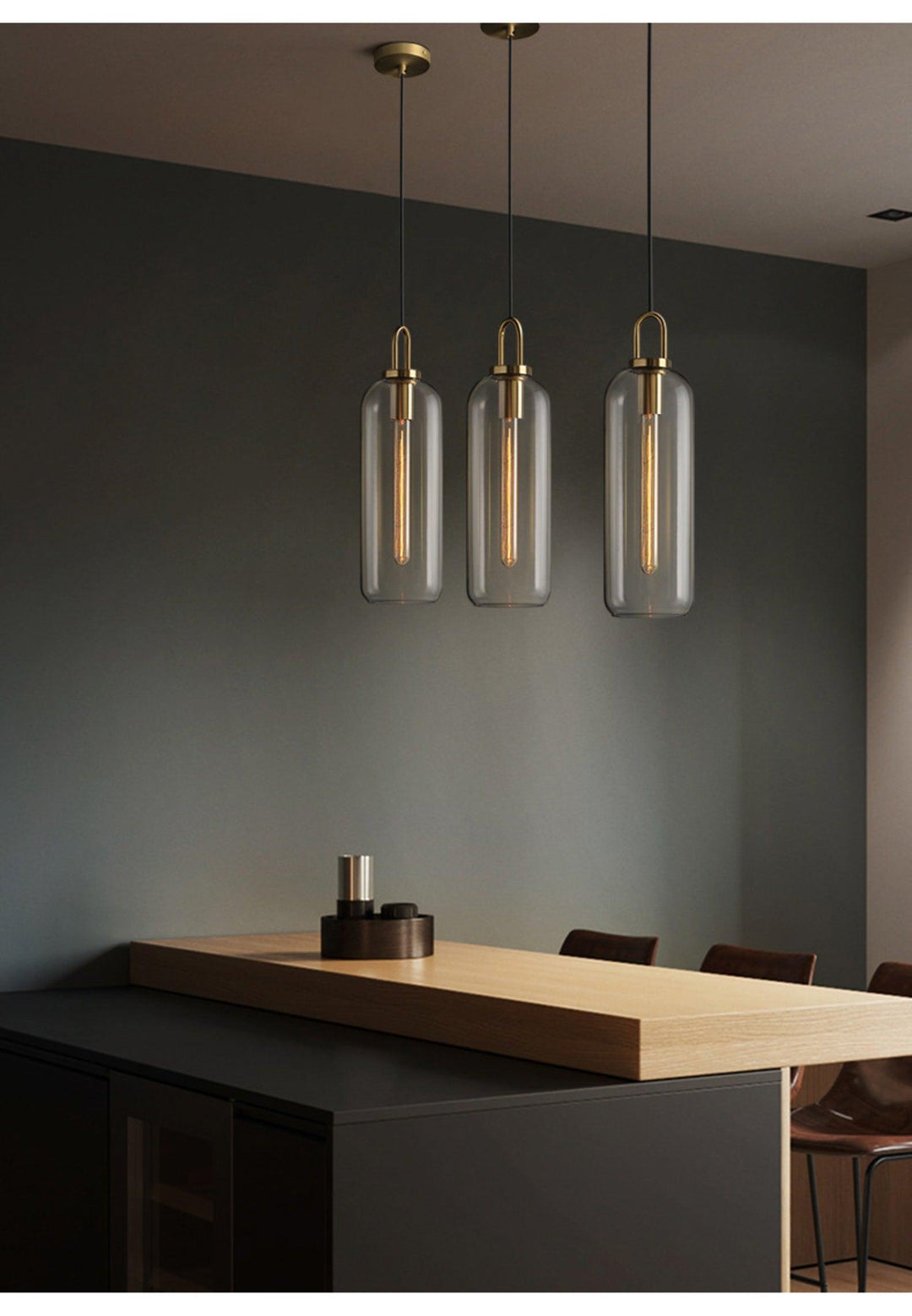 Pendant Light Glass Metal 11.8 in Hanging Living Room Bedroom Ceiling Adjustable Modern Minimalist Lighting Fixture | Kalsten