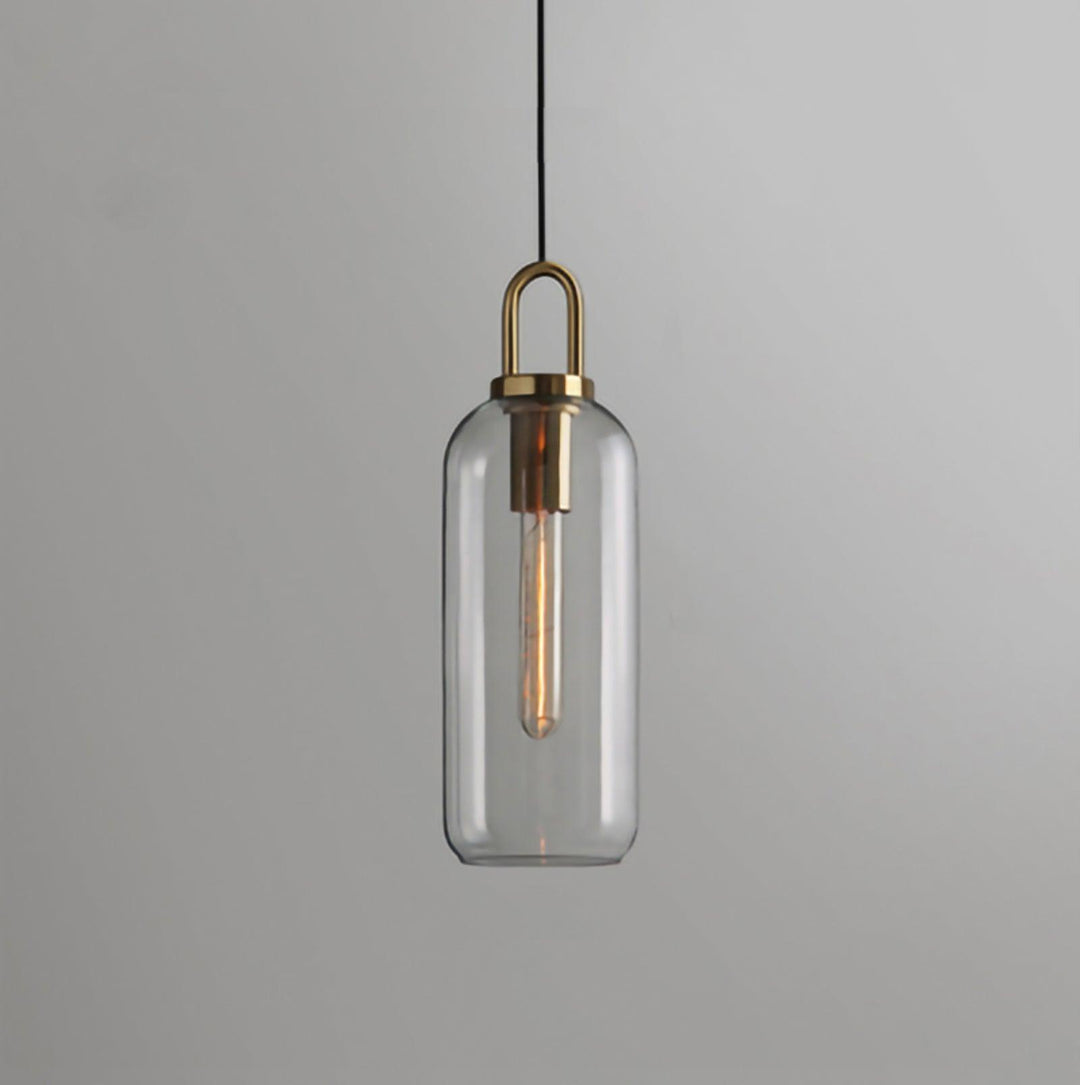 Pendant Light Glass Metal 11.8 in Hanging Living Room Bedroom Ceiling Adjustable Modern Minimalist Lighting Fixture | Kalsten