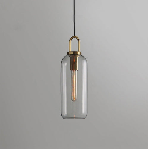 Pendant Light Glass Metal 11.8 in Hanging Living Room Bedroom Ceiling Adjustable Modern Minimalist Lighting Fixture | Kalsten