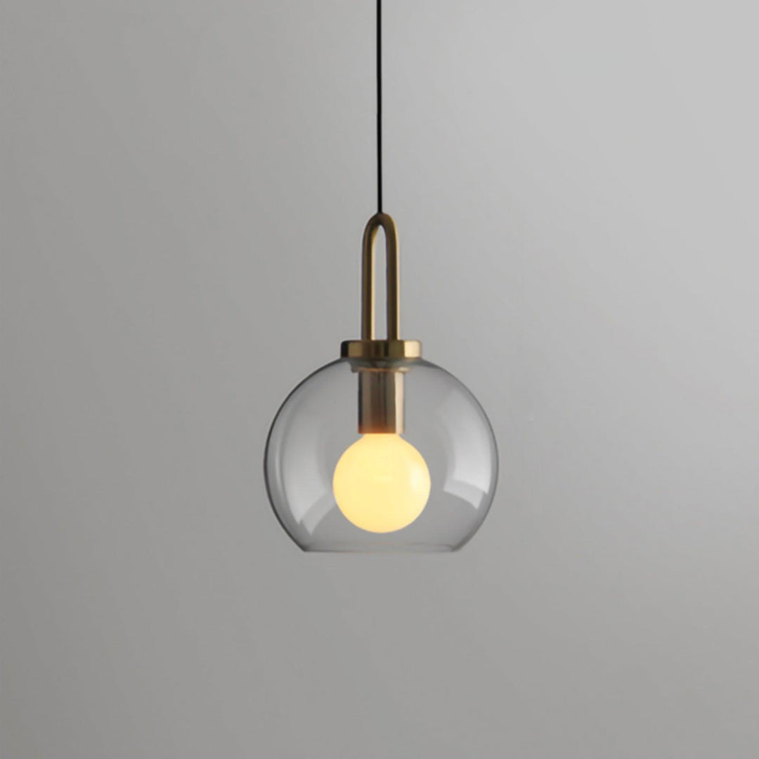 Pendant Light Glass Metal 11.8 in Hanging Living Room Bedroom Ceiling Adjustable Modern Minimalist Lighting Fixture | Kalsten