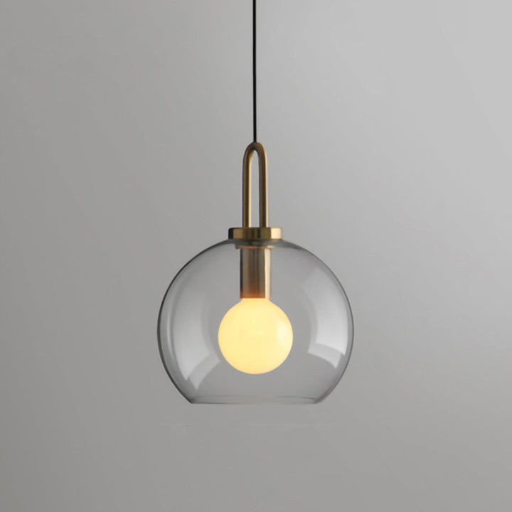 Pendant Light Glass Metal 11.8 in Hanging Living Room Bedroom Ceiling Adjustable Modern Minimalist Lighting Fixture | Kalsten
