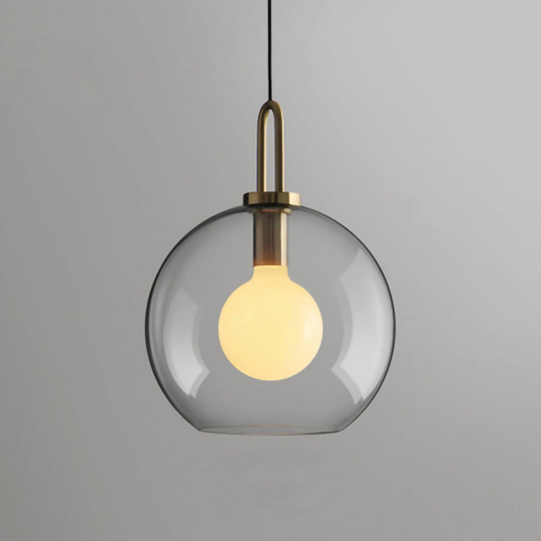Pendant Light Glass Metal 11.8 in Hanging Living Room Bedroom Ceiling Adjustable Modern Minimalist Lighting Fixture | Kalsten