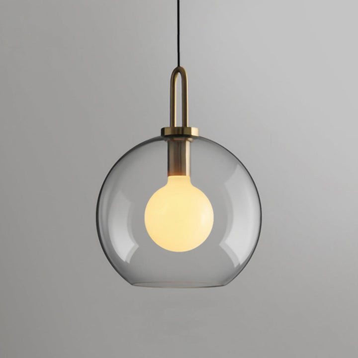 Pendant Light Glass Metal 11.8 in Hanging Living Room Bedroom Ceiling Adjustable Modern Minimalist Lighting Fixture | Kalsten