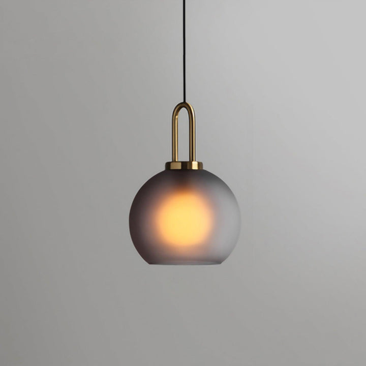 Pendant Light Glass Metal 11.8 in Hanging Living Room Bedroom Ceiling Adjustable Modern Minimalist Lighting Fixture | Kalsten