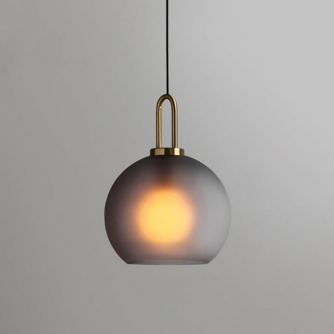 Pendant Light Glass Metal 11.8 in Hanging Living Room Bedroom Ceiling Adjustable Modern Minimalist Lighting Fixture | Kalsten