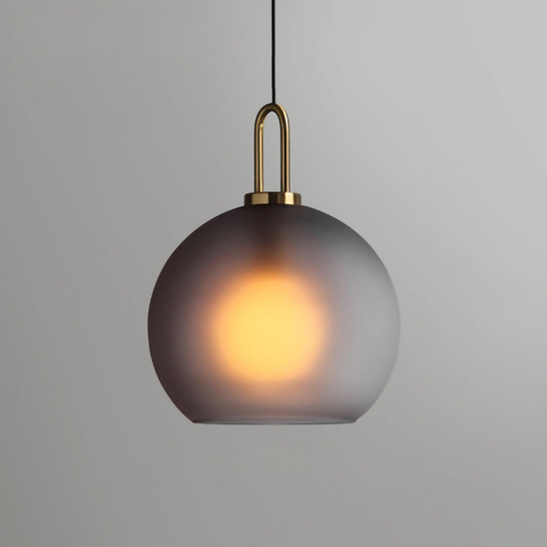 Pendant Light Glass Metal 11.8 in Hanging Living Room Bedroom Ceiling Adjustable Modern Minimalist Lighting Fixture | Kalsten