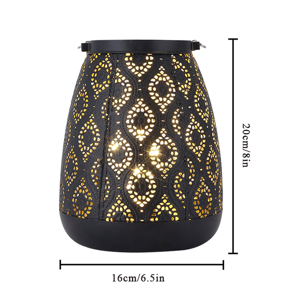 Moroccan Style Black Metal Battery Operated Table Lamp - Cordless Lamp | Kalsten