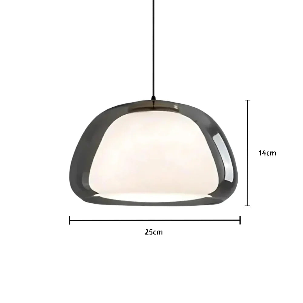 Pendant Light Glass Dome 9.8 in Adjustable Kitchen Dining Room Hanging Fixture Modern Multi-Light Setup | Kalsten