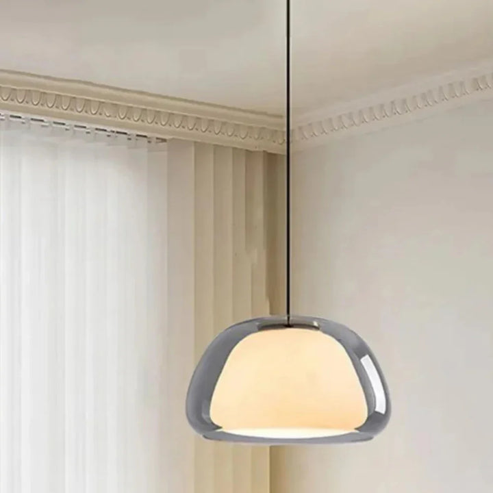 Pendant Light Glass Dome 9.8 in Adjustable Kitchen Dining Room Hanging Fixture Modern Multi-Light Setup | Kalsten