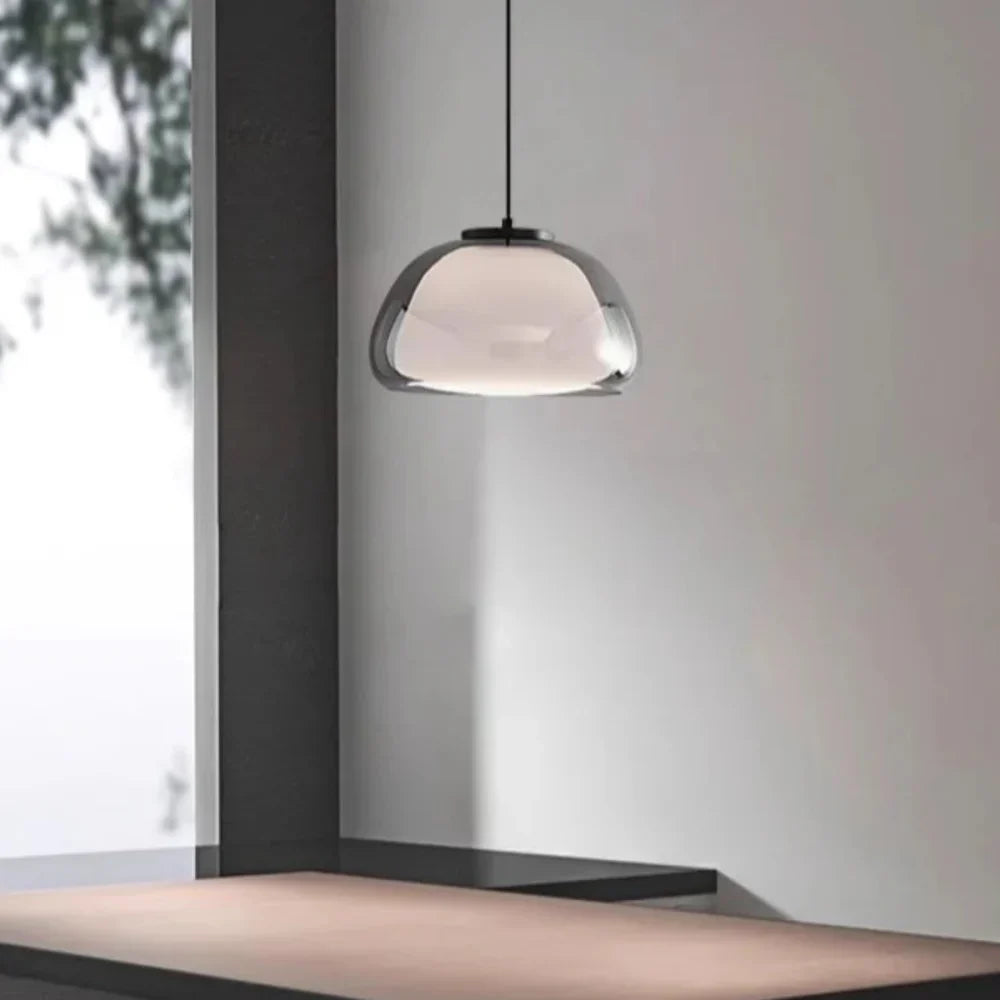 Pendant Light Glass Dome 9.8 in Adjustable Kitchen Dining Room Hanging Fixture Modern Multi-Light Setup | Kalsten