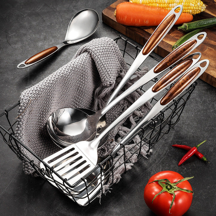 Kalsten | Stainless Steel Kitchen Utensil Set with Wooden Handles – Ergonomic and Stylish