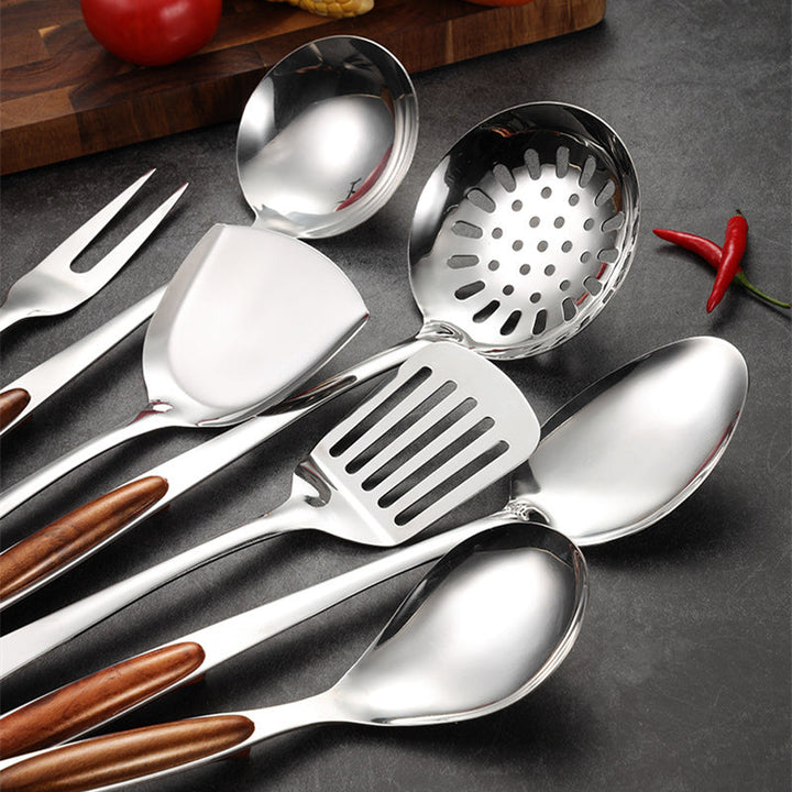 Kalsten | Stainless Steel Kitchen Utensil Set with Wooden Handles – Ergonomic and Stylish