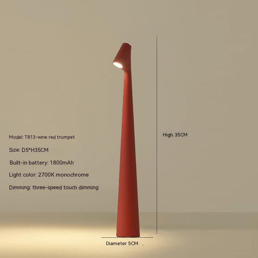 Table Lamp Modern Red Metal LED Light | Noxord