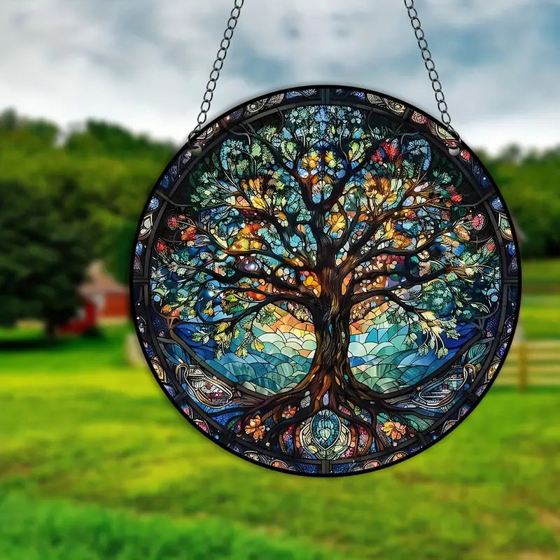 Stained Glass Hanging Wall Art Panel Noxord