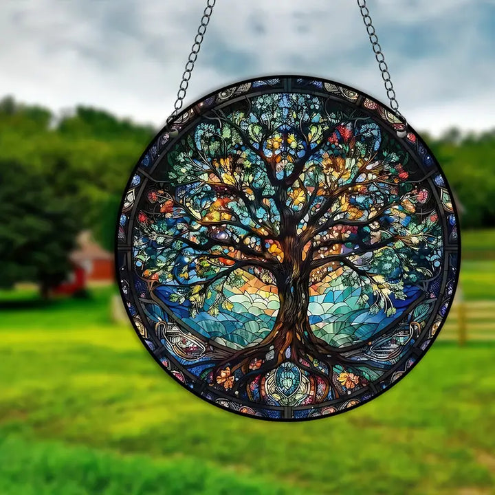 Stained Glass Hanging Wall Art Panel Noxord