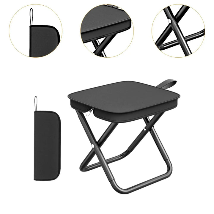 Kalsten | Portable Folding Camping Stool with Adjustable Zippers and Metal Frame