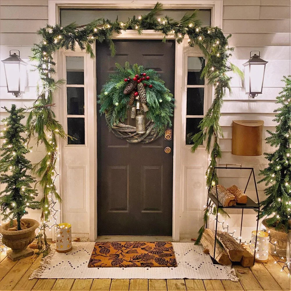 Rustic Boho Christmas Wreath with Pine Cones