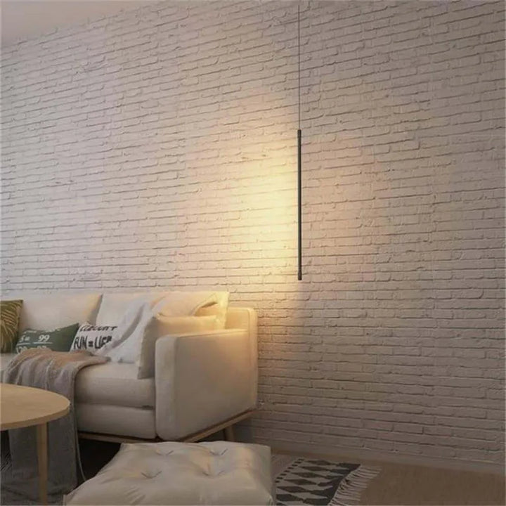 Slim Black Metal Pendant Bedroom Lamp Noxord
