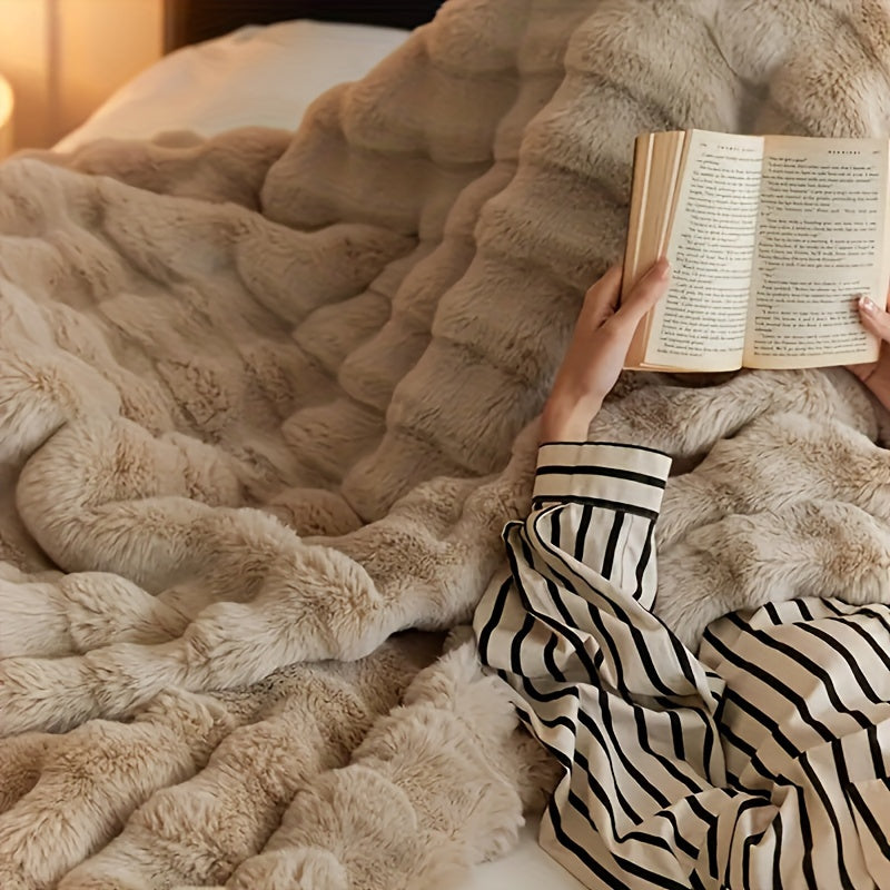 Elegant Rabbit Fleece Blanket - Luxury and Durable Noxord