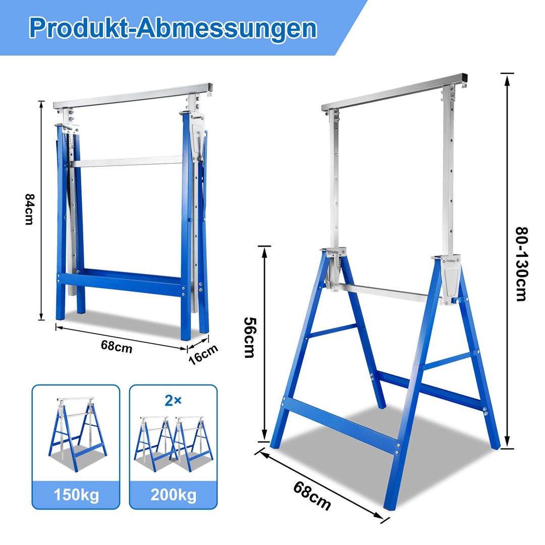 2x Scaffold Stands Folding Stands 7-fold height adjustable | Kalsten