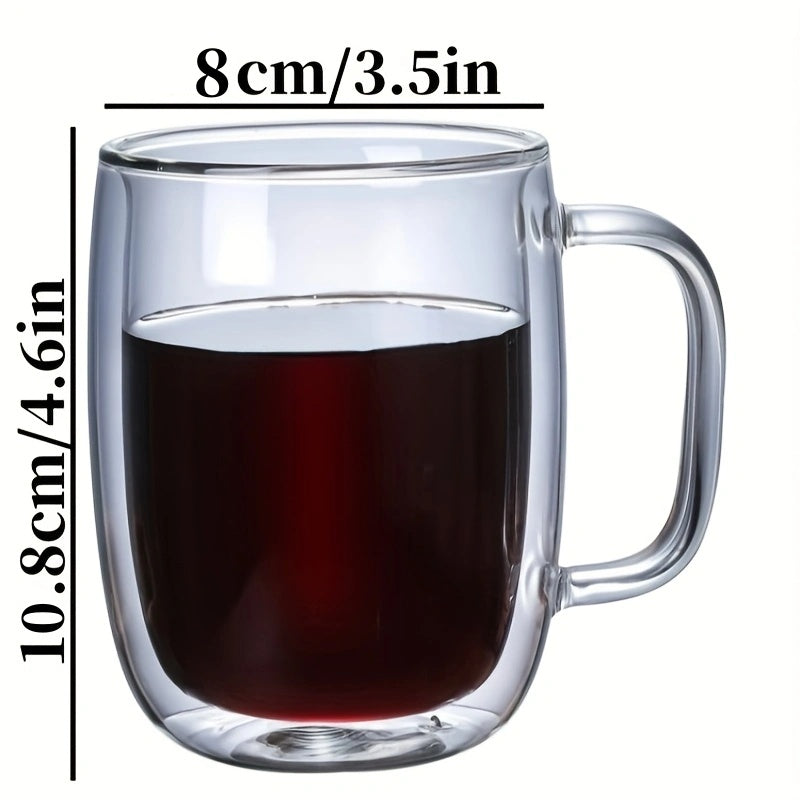 ThermoSip Double-Walled Glass Mug – Borosilicate Glass, Heat Resistant & Elegant | Kalsten