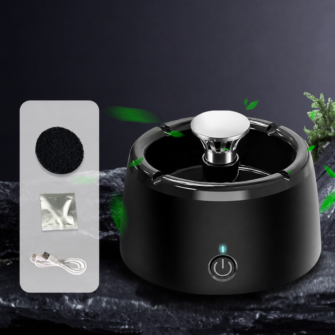 Kalsten | Rechargeable Smokeless Ashtray for Home, Office, Car or Outdoor Use – Black