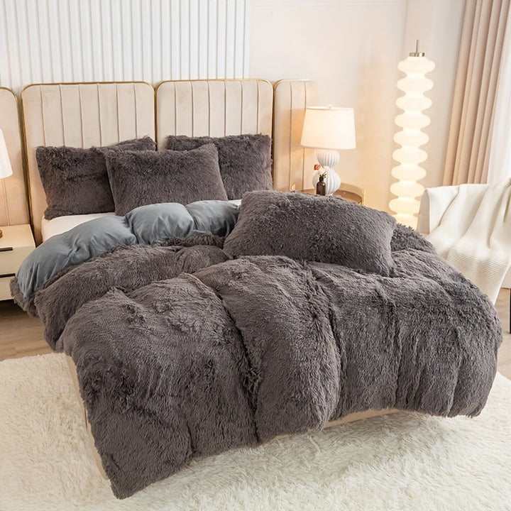 Ultra Soft Plush Duvet Cover Set with Zipper - Luxury & Comfort Kalsten