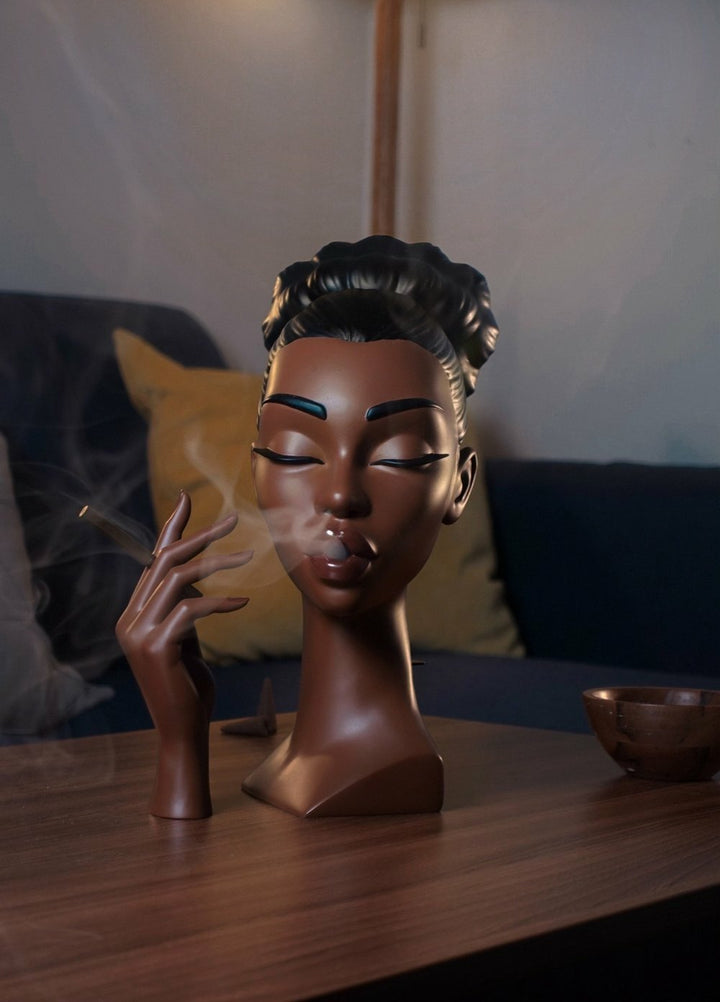 Kalsten | Incense Burner Statue | Artistic Resin Design | Backflow Smoke Effect | 7.8 in