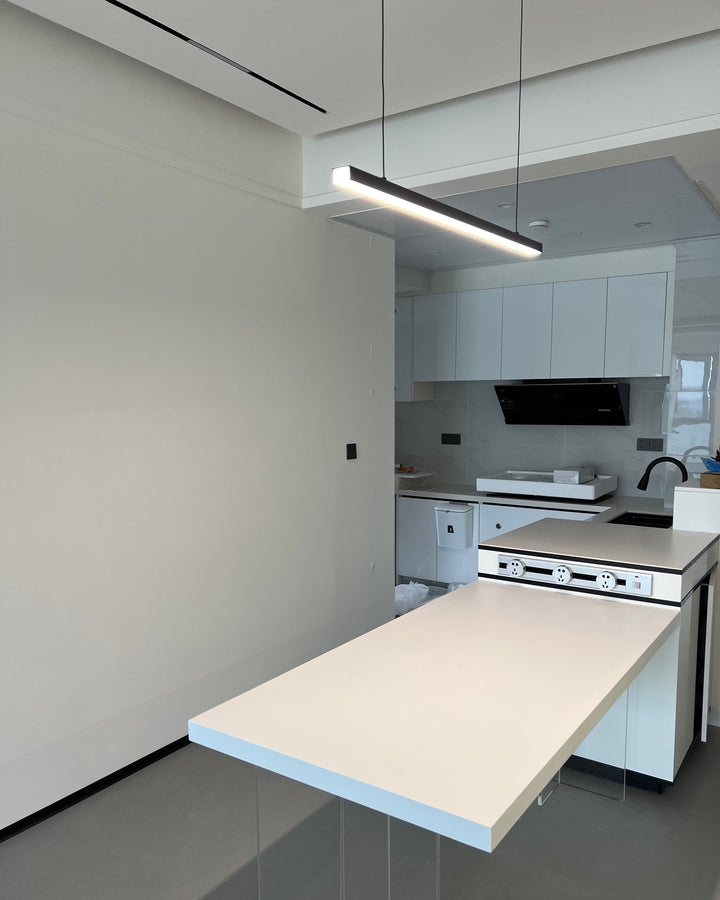 Linear Pendant Light Metal 39 in Adjustable Kitchen Island LED Warm White 3000K-6000K Modern Dining Room Hanging Lamp | Kalsten