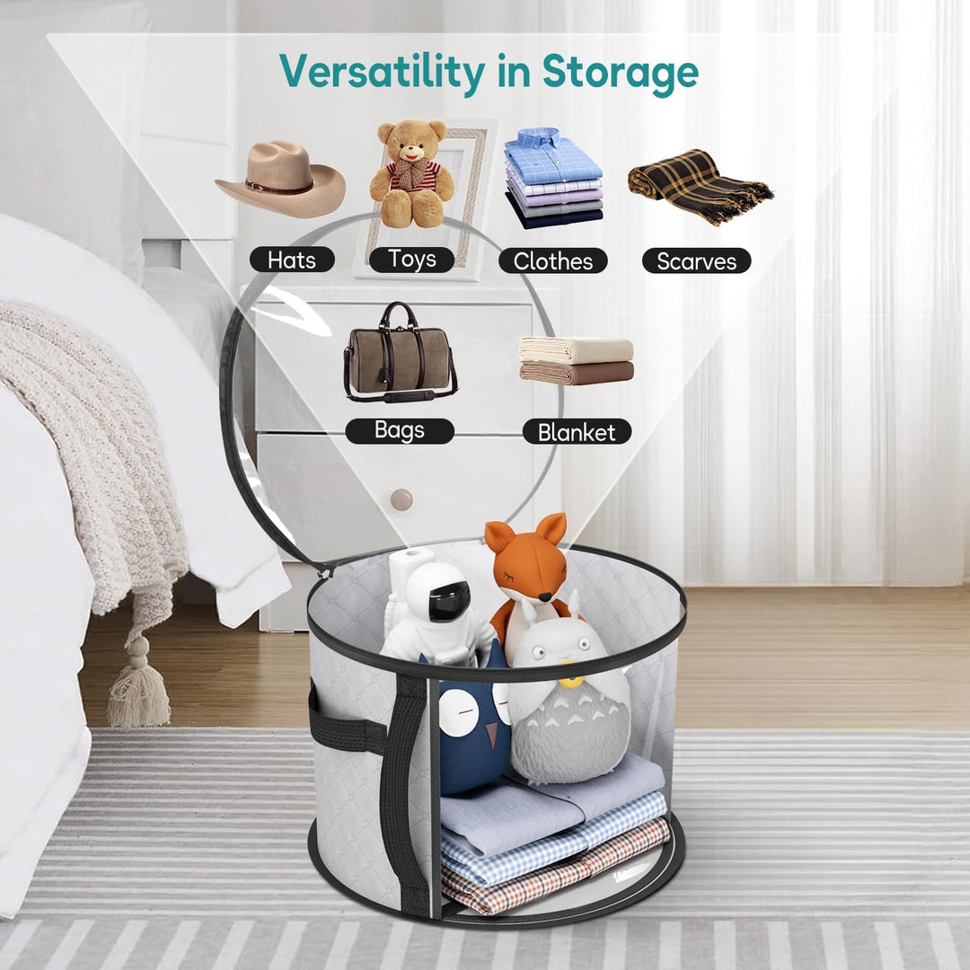 Large Clear Hat Storage Case – Wide-Brim Hat Organiser with Handles | Kalsten