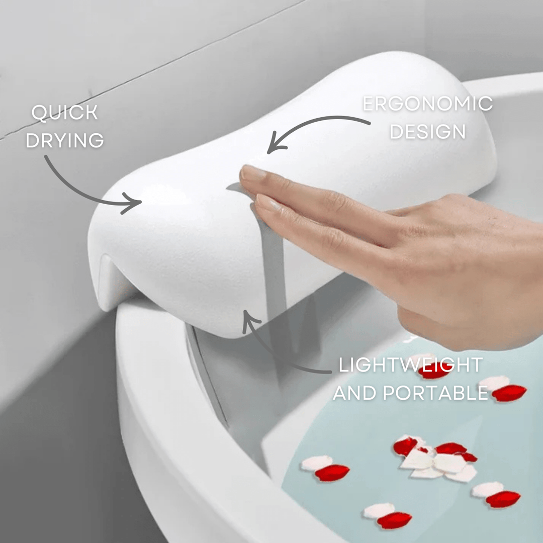 Kalsten | AquaCloud Premium Bath Pillow – Ergonomic Neck and Head Support for Spa-Like Relaxation at Home