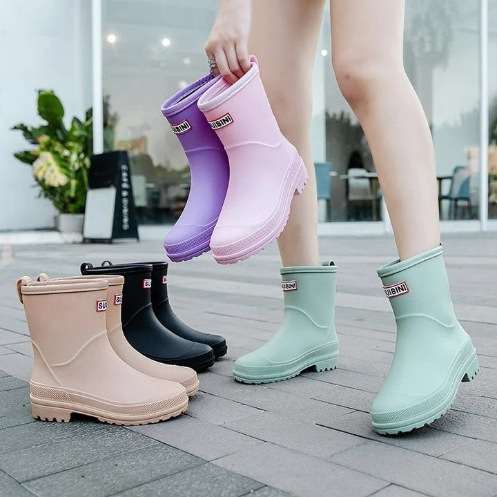 Kalsten | AquaStride 2.0 | Stylish Mid-Calf Waterproof Rain Boots for Women
