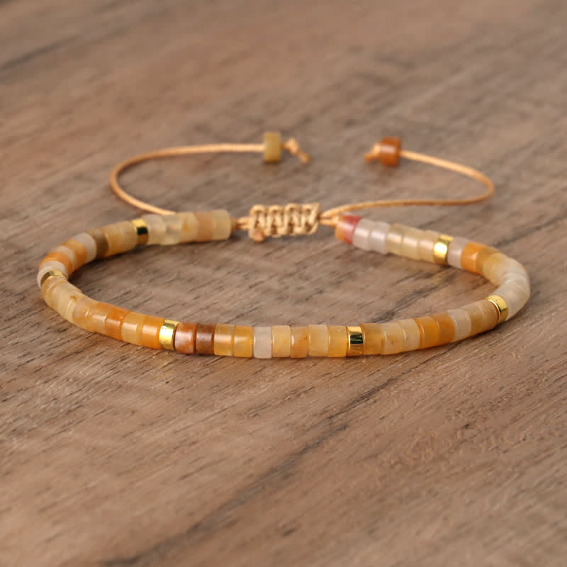 Kalsten | Braided bracelet with 2.4 mm natural stone rollers – Seraphina