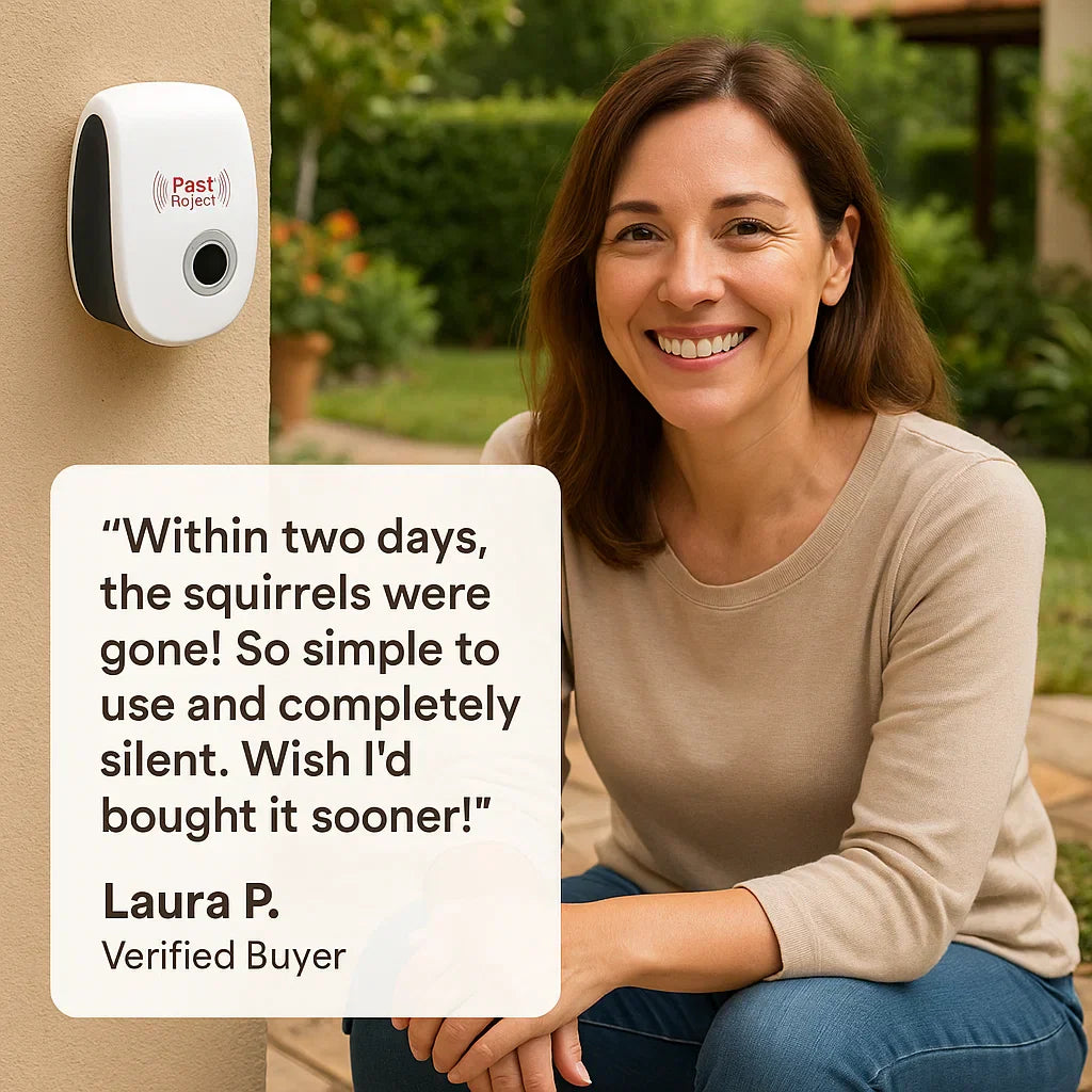 Kalsten | Ultrasonic Squirrel Repeller Device - Effective Pest Control to Deter Squirrels in 48 Hours for Gardens & Yards