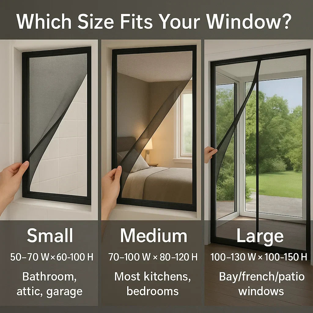 Kalsten | Magnetic Mosquito Net for Windows - No-See-Um Mesh Insect Screen for Home Protection & Bug Prevention