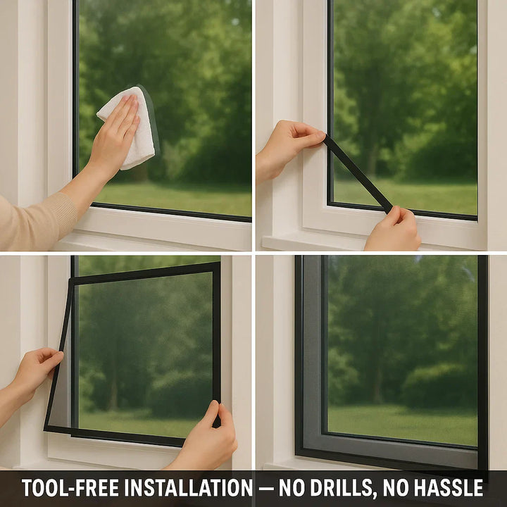 Kalsten | Magnetic Mosquito Net for Windows - No-See-Um Mesh Insect Screen for Home Protection & Bug Prevention