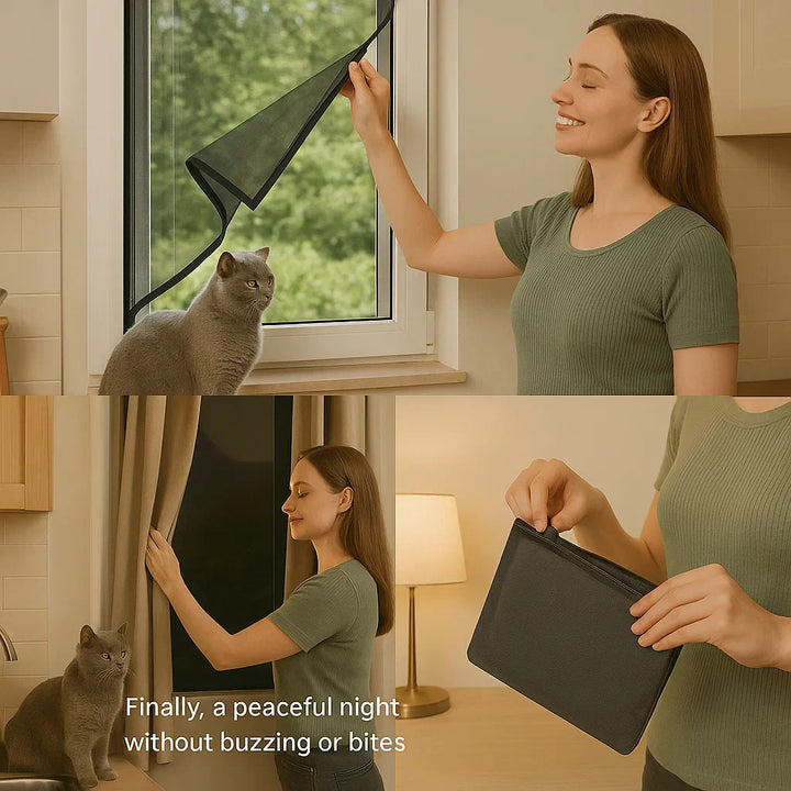 Kalsten | Magnetic Mosquito Net for Windows - No-See-Um Mesh Insect Screen for Home Protection & Bug Prevention