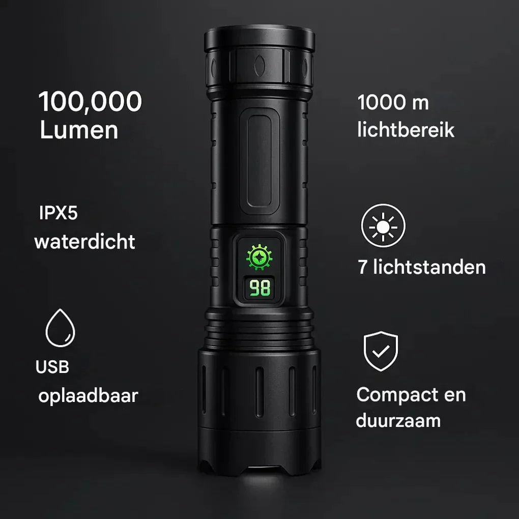 UltraStrong Night Vision Flashlight Pro – Rechargeable aluminum lamp | Kalsten