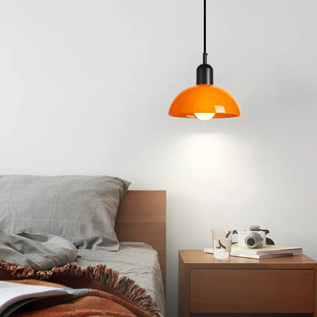 Pendant Light Glass 9.8 in and 11.8 in Colorful Bowl LED Ceiling Lamp for Living Room Dining Room Bedroom Modern Multi-Scene Lighting | Kalsten