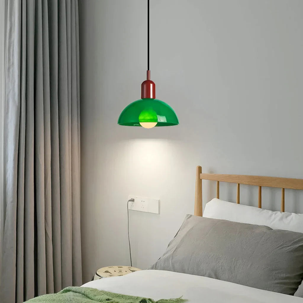 Pendant Light Glass 9.8 in and 11.8 in Colorful Bowl LED Ceiling Lamp for Living Room Dining Room Bedroom Modern Multi-Scene Lighting | Kalsten